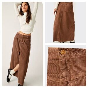 Free People  Corduroy Maxi Skirt